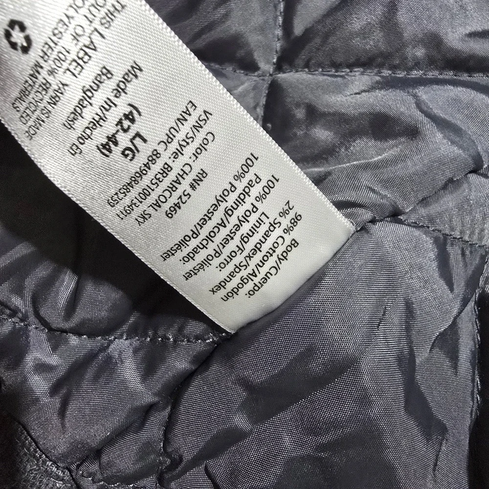 Brahma Canvas Work Vest Mens Large Charcoal Sky Quilted Lined Full Zip